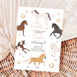Invitación Horse Pony Saddle Up Cowgirl Chica Birday