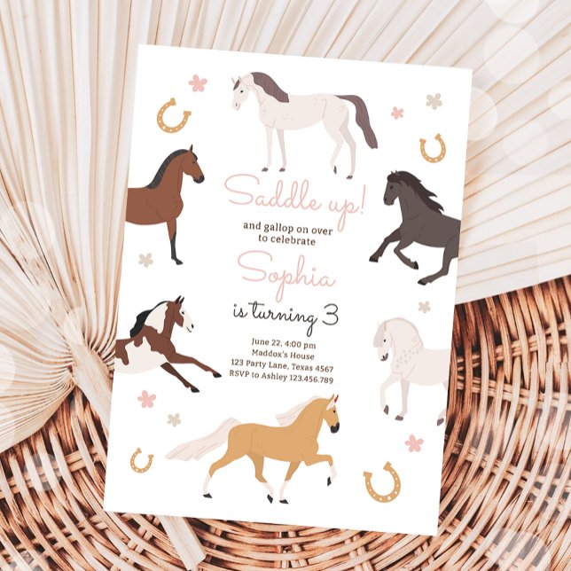 Invitación Horse Pony Saddle Up Cowgirl Chica Birday (Subido por el creador)