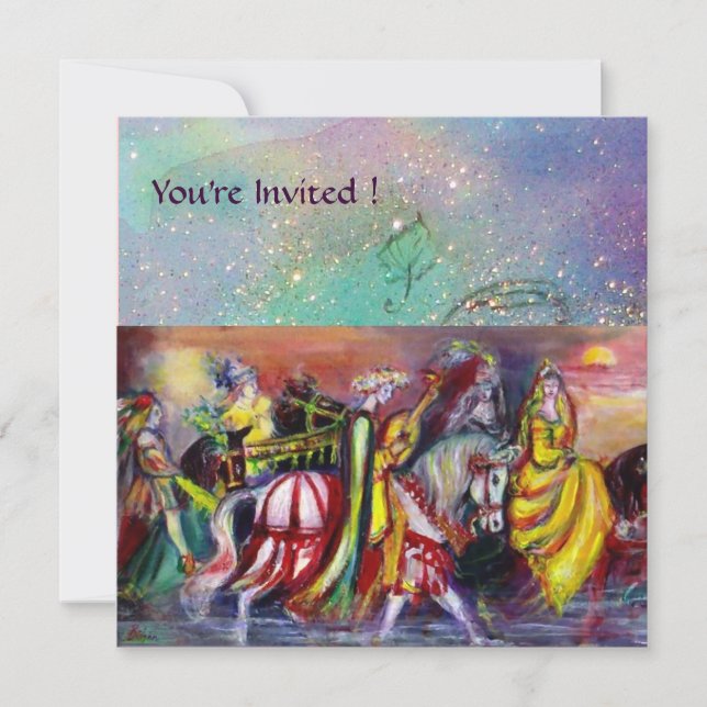 Invitación HORSE RIDERS, MÚSICA POR LA NOCHE, Parques azules  (Anverso)