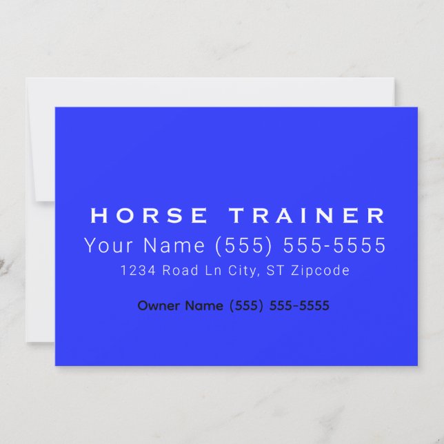 Invitación Horse Royal Professional Business Card (Anverso)