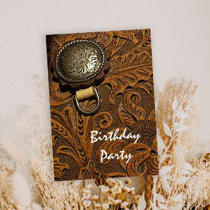 Invitación Horse Saddle Country Western Birday Party