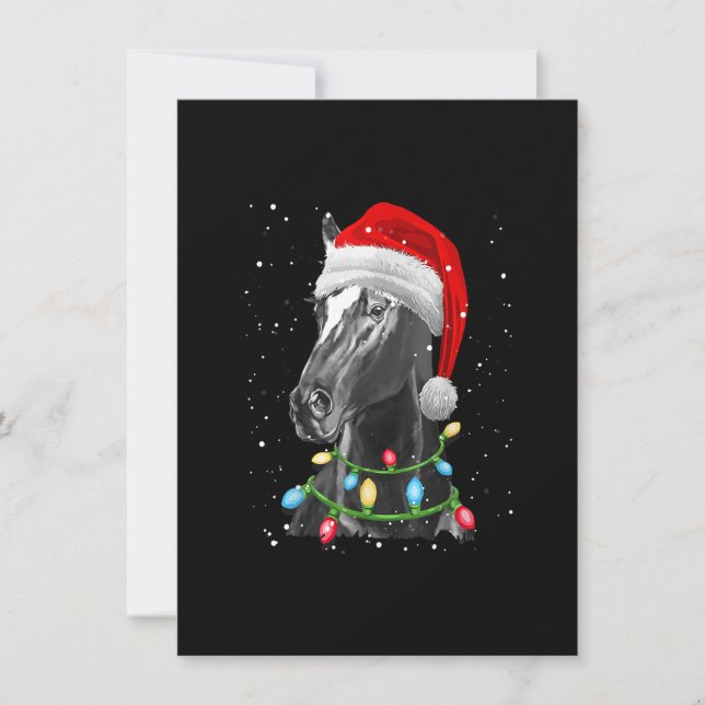 Invitación Horse Santa Christmas Tree Encende regalos de Navi (Anverso)