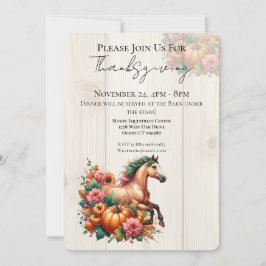 Invitación Horse Thanksgiving Dinner Invitation