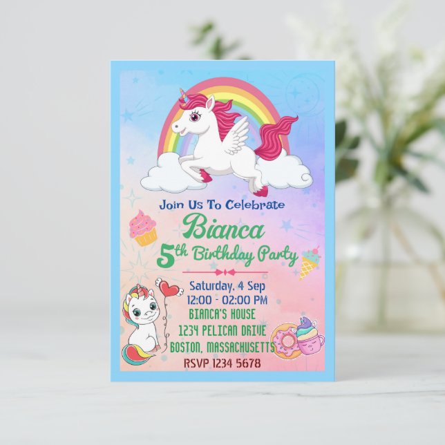 Invitación Horse uni (Anverso de pie)