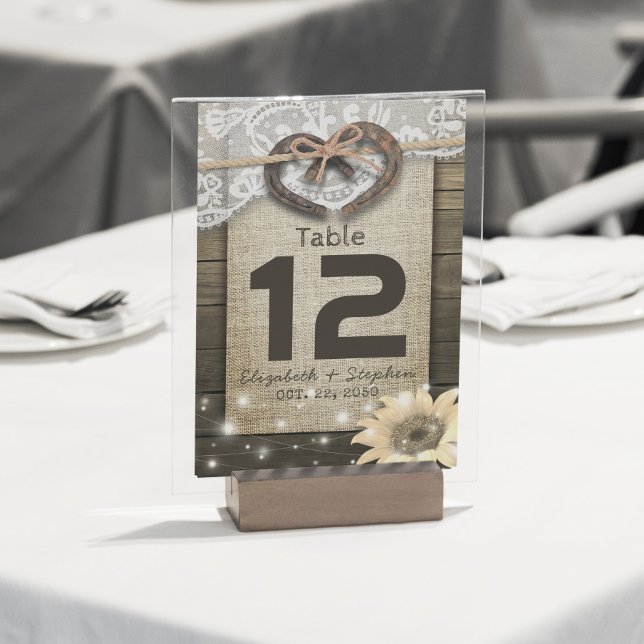 Invitación Horseshoe Boda Mesa Número de asiento (Subido por el creador)