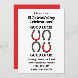 Invitación Horseshoe Buena suerte Día de San Patricio