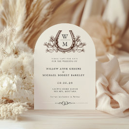 Invitación Horseshoe Cactus Foto occidental Save the Date