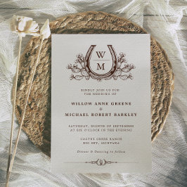 Invitación Horseshoe Cactus País Occidental Boho Boda Inv