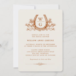 Invitación Horseshoe Cactus Western Boho Bridal Shower Foto