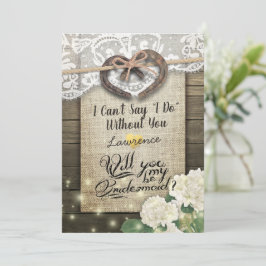 Invitación Horseshoe Hydrangea Wood Serás Mi Novia