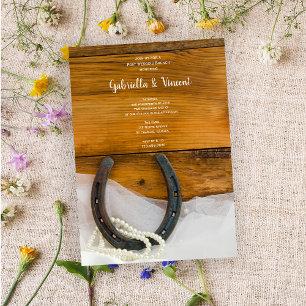 Invitación Horseshoe y Pearls Country Post Boda Brunch