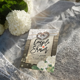 Invitación Horseshoes Hydrangea Ducha de matrimonio