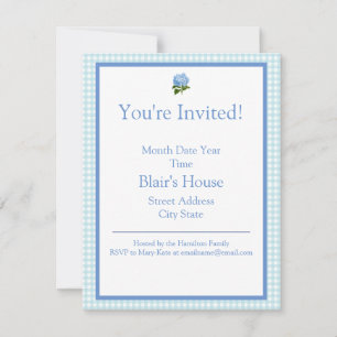 Invitación Hortensia azul