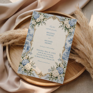 Invitación Hortensia Azul Château Elegancia Botánica