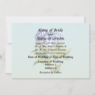 Invitación Hortensia Azul Elegante