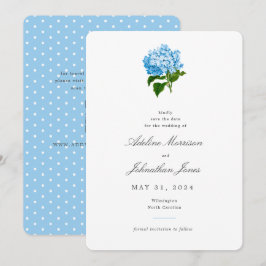 Invitación Hortensia Azul Grandmillennial Tradicional
