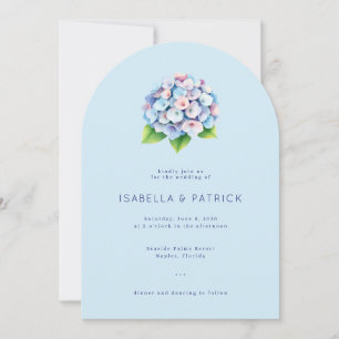 Invitación Hortensia de Acuarela de Azul Sereno