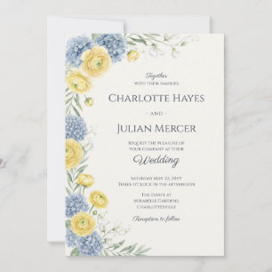 Invitación Hortensia de jardín campestre francés para boda co