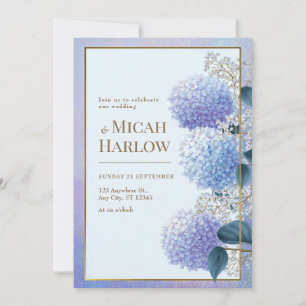 Invitación Hortensia Polvo de Estrellas Vinca Marco Dorado Bo