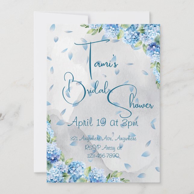 Invitación Hortensias Azules   (Anverso)