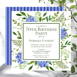 Invitación Hortensias Azules Cumpleaños 70