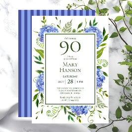 Invitación Hortensias Azules Cumpleaños 90