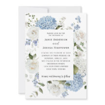 Hortensias azules y blancas, rosas blancas Floral