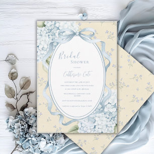 Invitación Hortensias Florales Azules Bodas Caprichosas Amari