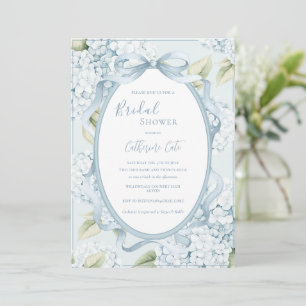 Invitación Hortensias Florales Azules Nupciales Caprichosas