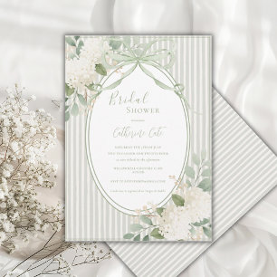 Invitación Hortensias Florales Verde Salvia Caprichosas Nupci