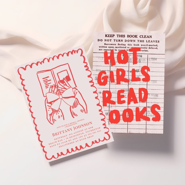 Invitación Hot Girls Read Books Literary Bridal Shower (Subido por el creador)