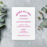 Invitación Hot Pink Après All Day 40TH Birthday Fiesta<br><div class="desc">Après All Day, invitación a la fiesta de esquí de 40 cumpleaños. Personalice con sus propios detalles de eventos. Perfecto para una excursión de 40 años o para un fiesta de 40 años dedicado al esquí Après. Diseñado para coincidir con nuestra colección de Après Ski With Me Pink 40th Birthday....</div>