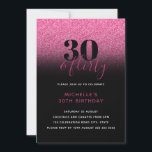 Invitación Hot Pink & Black Faux Purpurina 30 & Flirty Thirty<br><div class="desc">Puede ser totalmente personalizado para satisfacer sus necesidades. © Gorjo Designs. Hecho para ti a través de la plataforma Zazzle. // ¿Buscando elementos coincidentes? Otra papelería del set disponible en la sección ‘colecciones’ de mi tienda. // ¿Necesita ayuda para personalizar su diseño? ¿Tienes otras ideas? Siéntase libre de contactarme (Zoe)...</div>