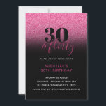 Invitación Hot Pink & Black Faux Purpurina 30 & Flirty Thirty<br><div class="desc">Puede ser totalmente personalizado para satisfacer sus necesidades. © Gorjo Designs. Hecho para ti a través de la plataforma Zazzle. // ¿Buscando elementos coincidentes? Otra papelería del set disponible en la sección ‘colecciones’ de mi tienda. // ¿Necesita ayuda para personalizar su diseño? ¿Tienes otras ideas? Siéntase libre de contactarme (Zoe)...</div>