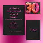 Invitación Hot Pink & Black Surprise Fiesta del 30 cumpleaños<br><div class="desc">Invitación de cumpleaños negro y rosa caliente. Sorpresa 30.ª invitación a la fiesta de cumpleaños. Sucio Treinta.</div>