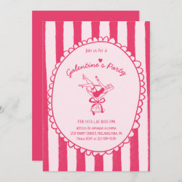 Invitación Hot Pink Hand Drawn Galentine's Day Party
