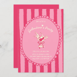 Invitación Hot Pink Hand Drawn Galentine's Day Party