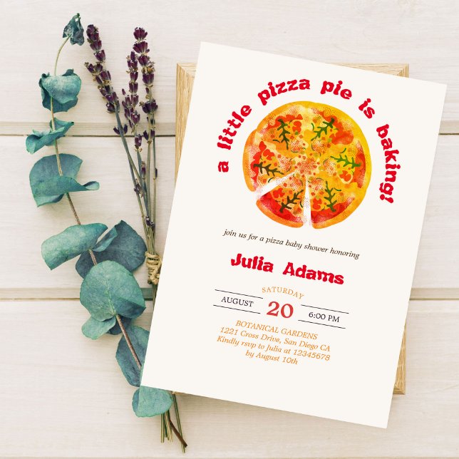 Invitación Hot Pizza Apple brasca cursi Baby Shower In (Subido por el creador)