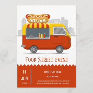 Invitación Hotdog callejero de food truck