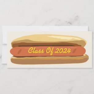 Invitación Hotdog de graduación con clase de mostaza de 2024