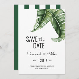 Invitación Hotel Beverly Hills con una hoja de plátano verde 
