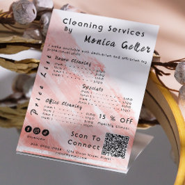 Invitación House Keing Maid Price Rosa Gold Rubor Qr Code