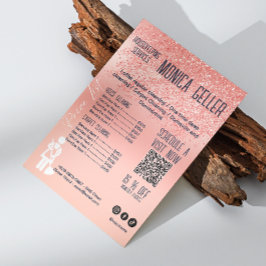 Invitación House Keing Maid Price Rosa Gold Rubor Qr Code