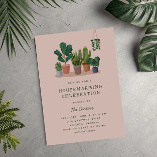 Invitación Houseplants Illustrations Housewarming Party