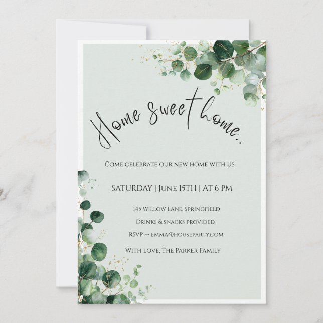 Invitación Housewarming Invitation – Home Sweet Home (Anverso)