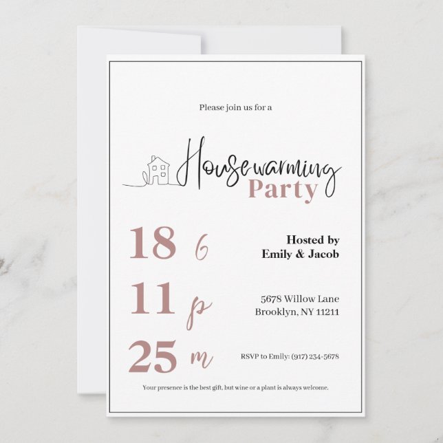 Invitación Housewarming Invitation • Modern New Home Party In (Anverso)