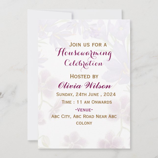Invitación Housewarming Invitations  (Anverso)