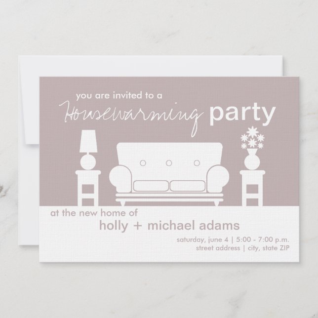 Invitación Housewarming Party - White Living Room (Anverso)