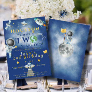 Invitación Houston tenemos un astronauta espacial de dos años