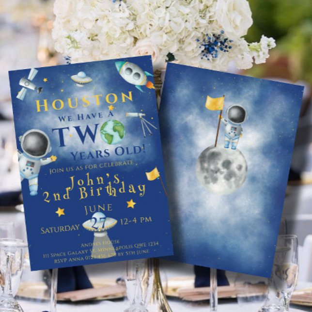 Invitación Houston tenemos un astronauta espacial de dos años (Subido por el creador)